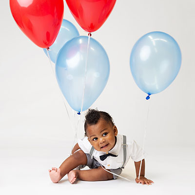 Birthday boy with balloons Birthday Mini Session