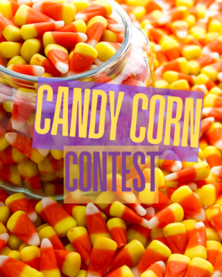 A jar of candy corn